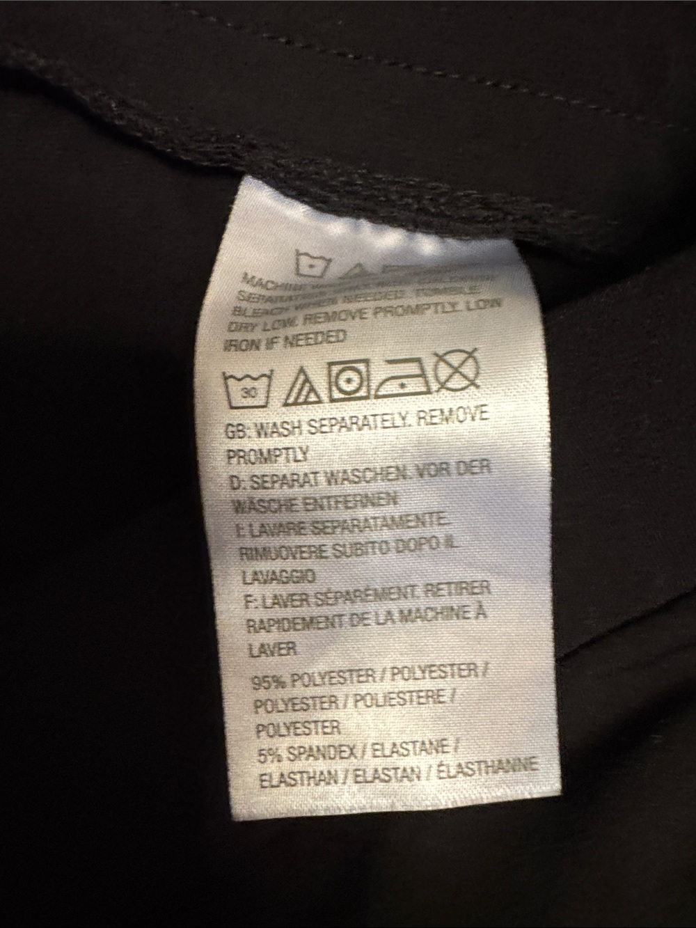 Susan Graver Black Stretch Capri Leggings with tie - Picture 4 of 5